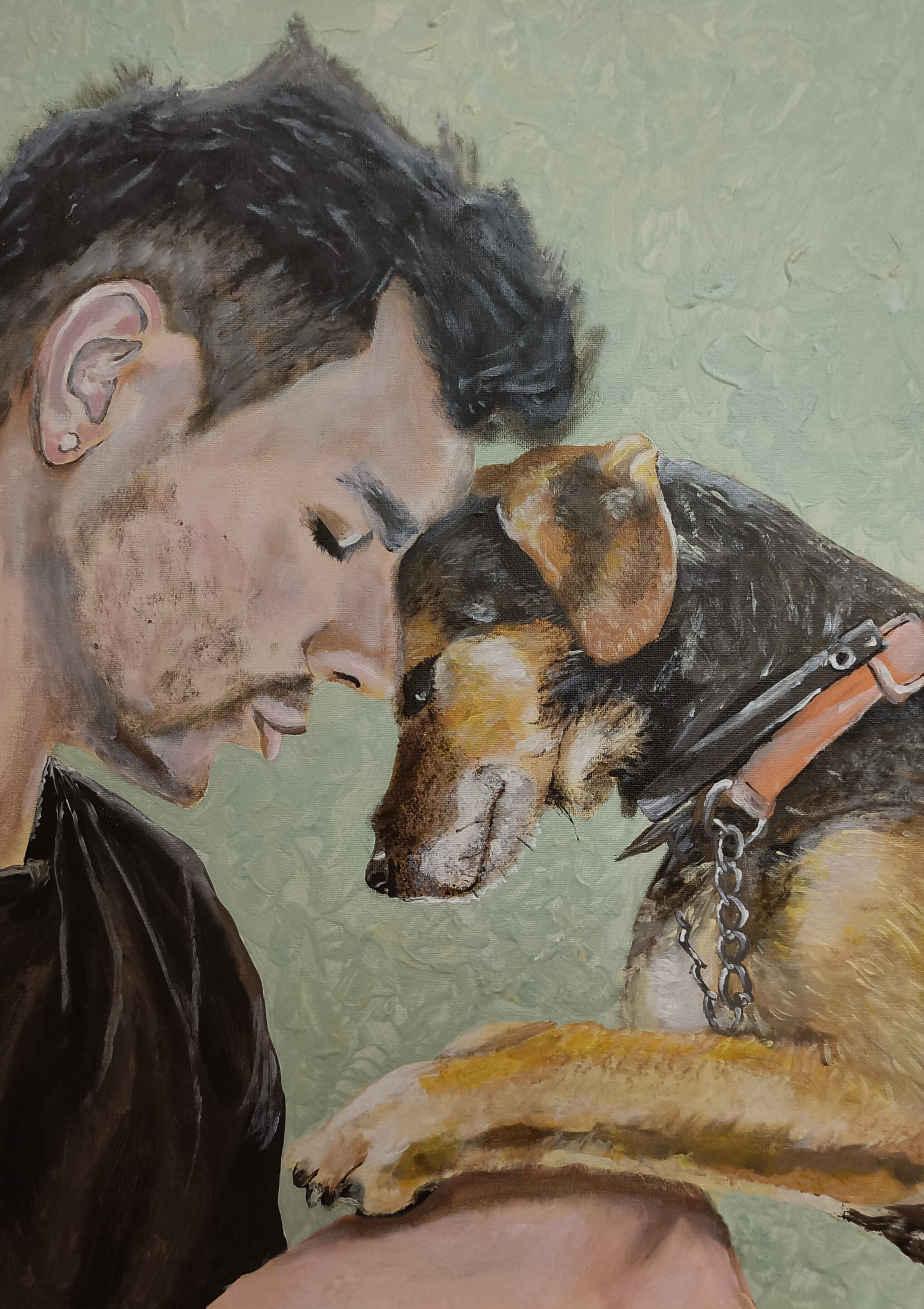 Quiet Understanding Man and Dog