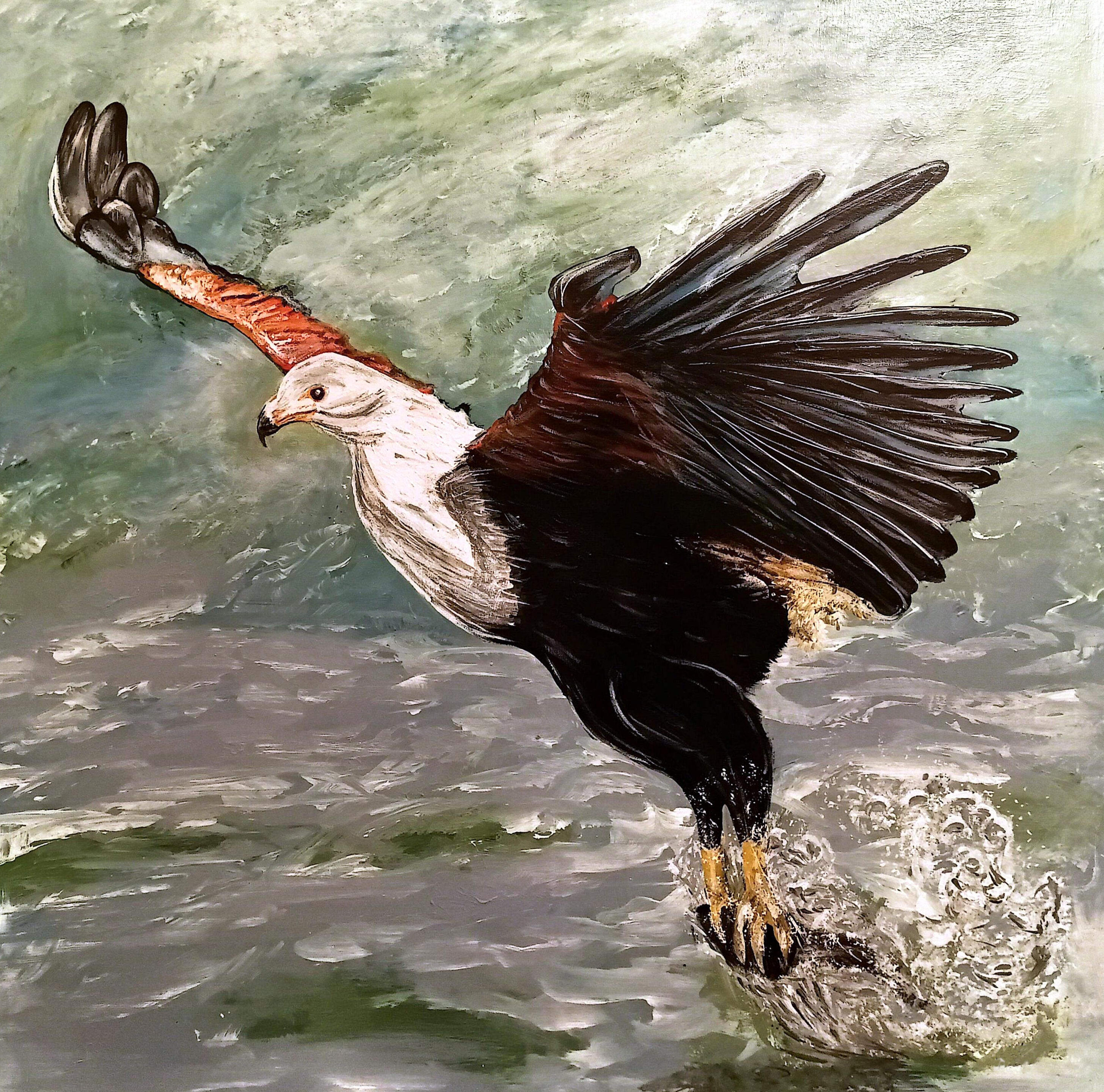 Breaking the Surface African Fish Eagle